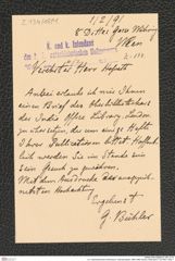k.k. naturhistorisches Hofmuseum, Intendanzakten 1885-1896 (Hauer), Aktenzahl Z.134/1891, Seite 1
